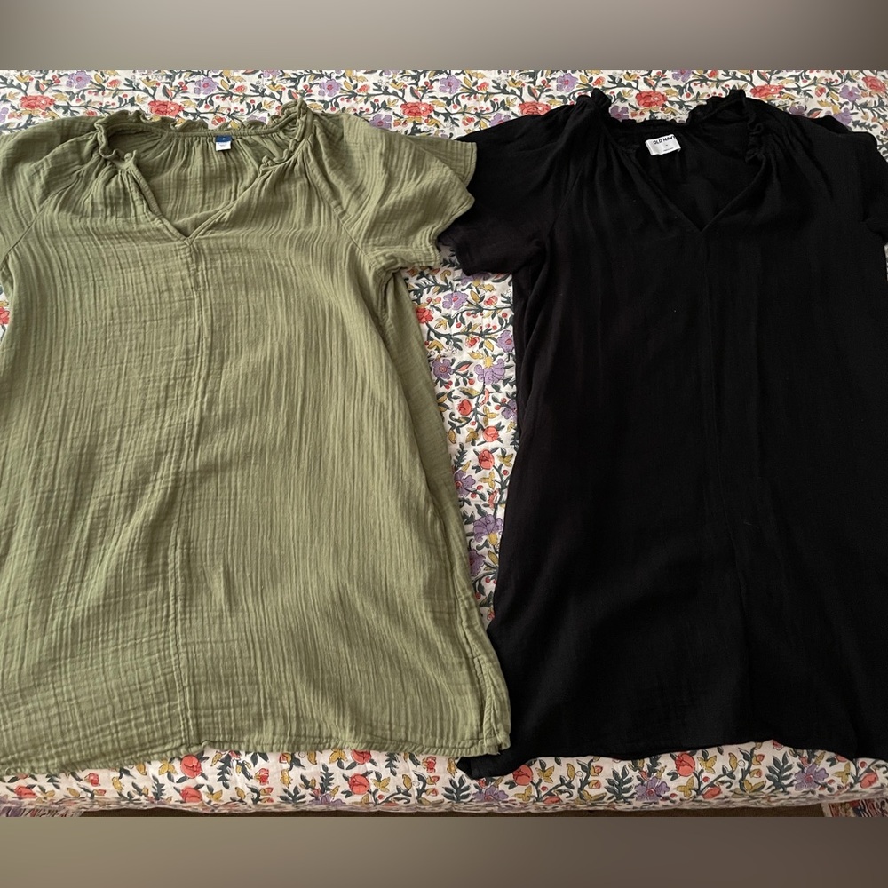 OLD NAVY Crinkle Gauze Mini Swing Dresses (2!) - M